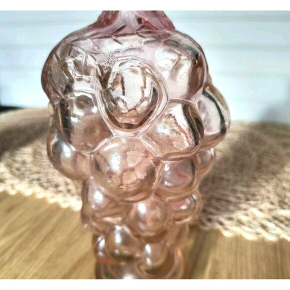 Vintage Grape Cluster Bottle, Clear Pinkish Purple Flashed Glass Heavyweight EUC - Picture 3 of 10